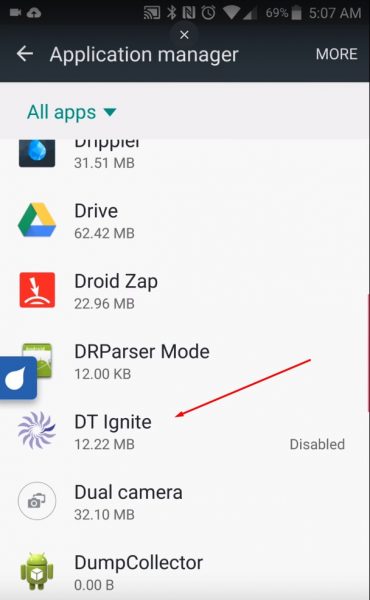 dt ignite app uninstall