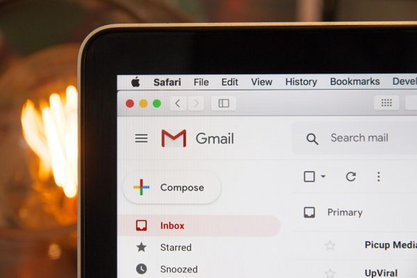 Photo of Gmail on Safari on a Mac up close