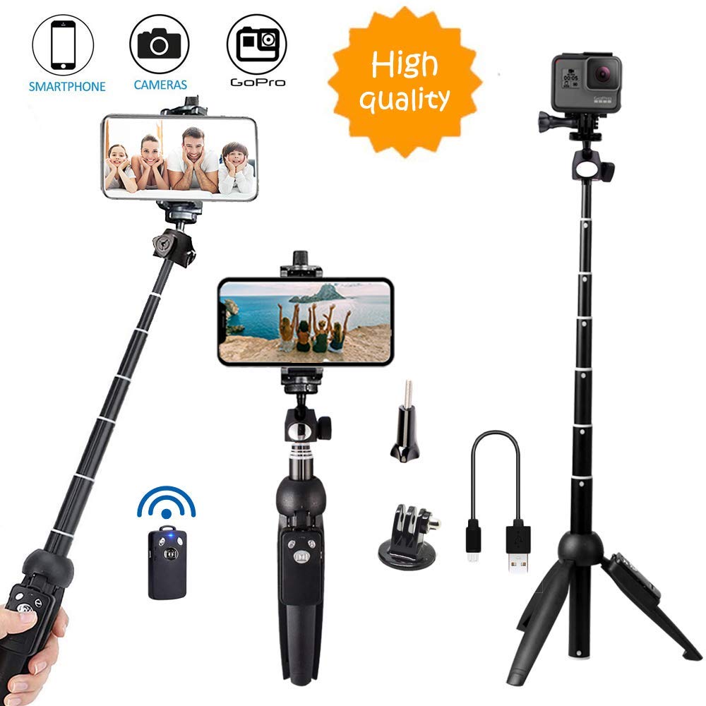 Bluehorn’s selfie stickcan work with phones, cameras, and GoPro devices