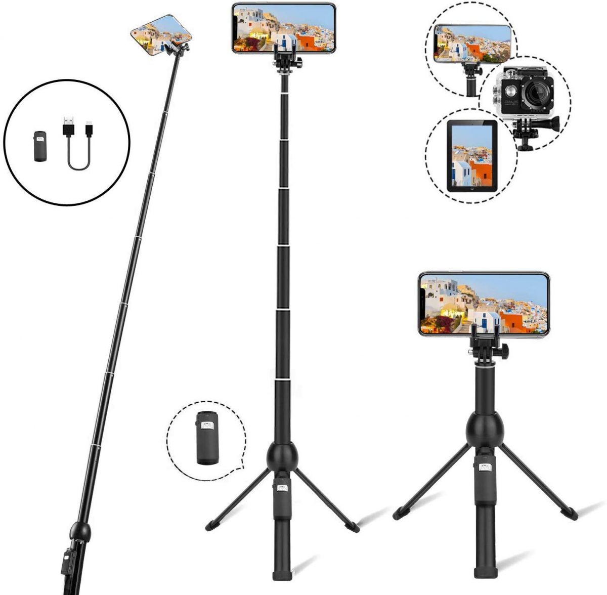 This stick has an extendable neck that can reach 45 inches