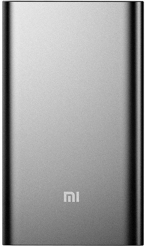Xiaomi 10000mHA Power Bank in silver black color.
