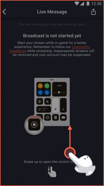 Fifth step to mobile live streaming on Facebook with Omlet Arcade on iOS.