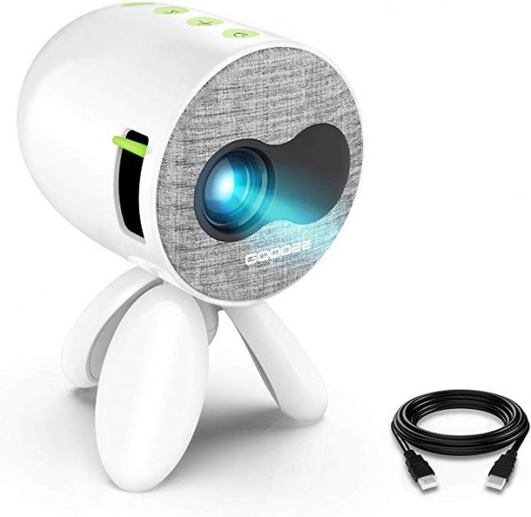 GooDee portable projector compatible with USB, HDMI