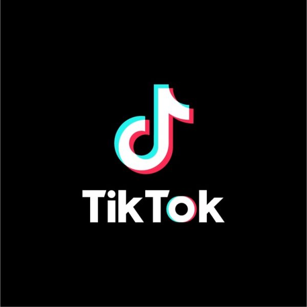 TikTok logo in black background