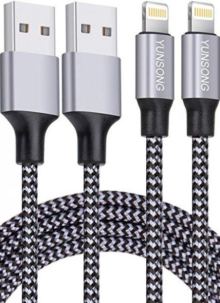 Yunsong iPhone Charger cable in a pack of 3