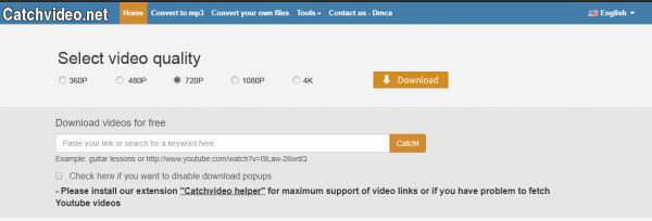 homepage of Catchvideo video downloaders