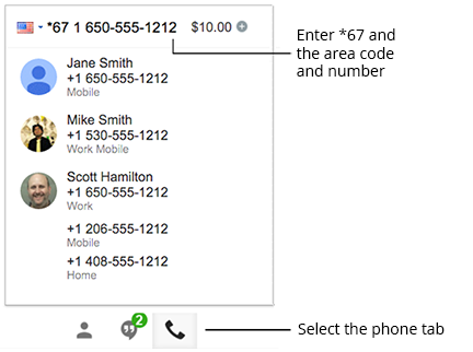 how to dial private number from landline