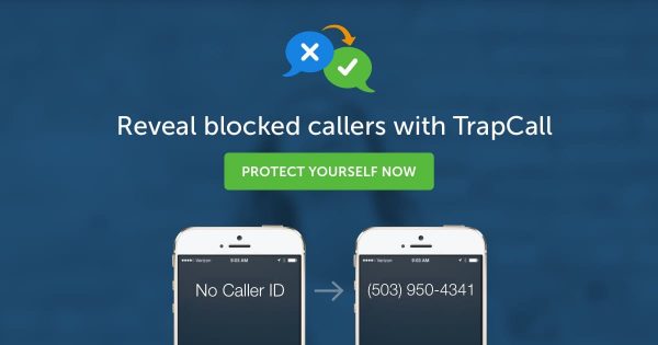 Trapcall-logo op 2 gesprekken met privénummers