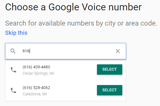 add number google voice number