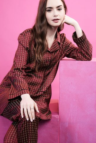 Download Lily Collins in Elegant Pajamas Wallpaper | CellularNews