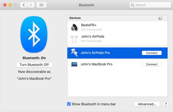 how to connect AirPods to mac