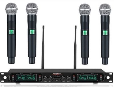 Phenyx comes with 4-channel wireless microphones and a space rack unit.