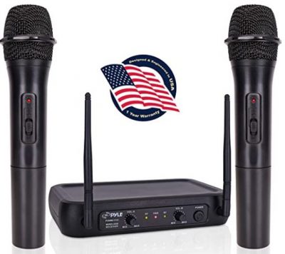 Handheld microphones with dual-frequency channel and broad and high-qualityaudio response.