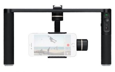 A unique gimbal stabilizer that features a dual handle system