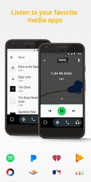 android auto music feature showing spotify