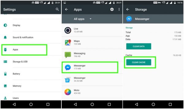 clear cookies and cache on android