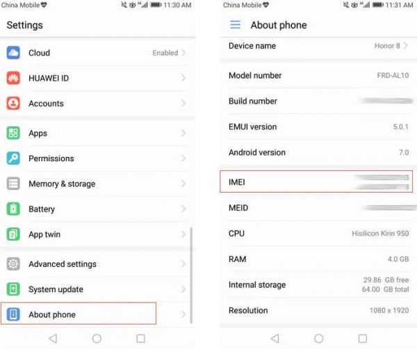 Zoek mijn Android-telefoon met IMEI-nummer 