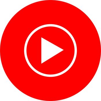 youtube music logo white background