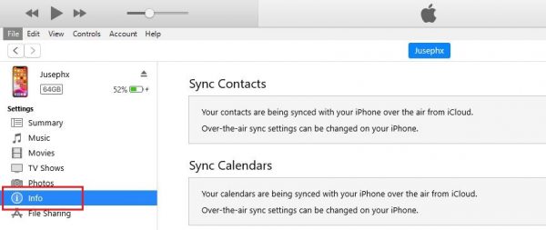 itunes to transfer contacts from android to iphone