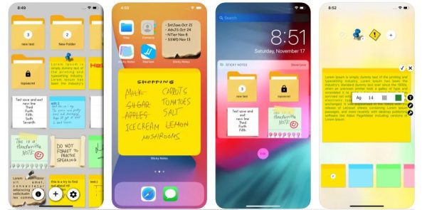 sticky note widget for iphone