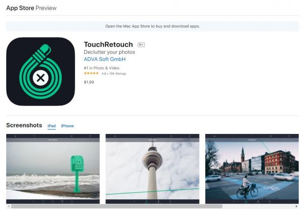 touchretouch app troubleshoot on lenovo
