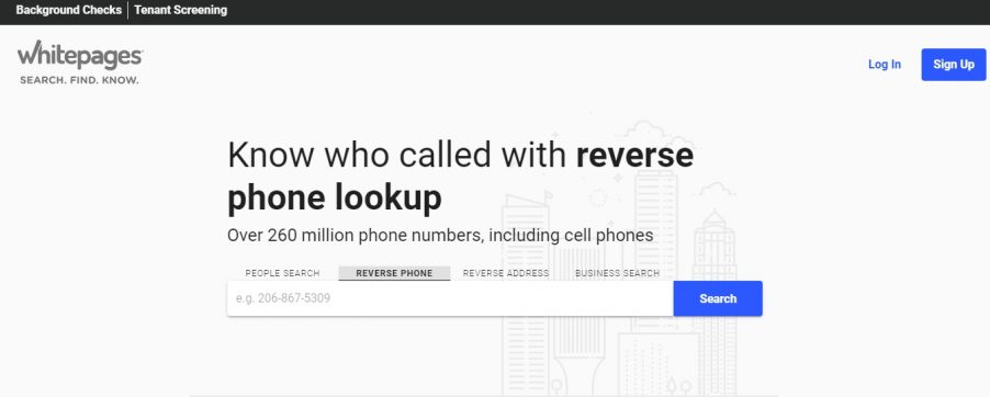 reverse phone lookup white pages free