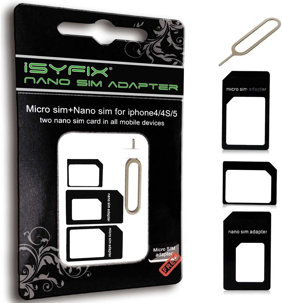 External Phone Accessories,dezirZJjx SIM Card Adapter,4Pcs Universal Mobile Phone Nano SIM to Micro/Standard Card Adapter Converter White 