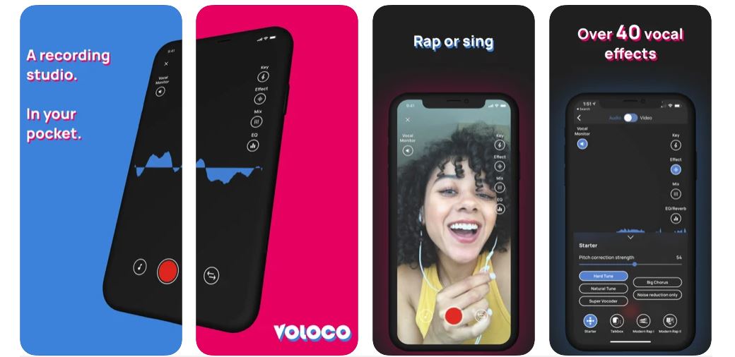 Voloco karaoke app interface
