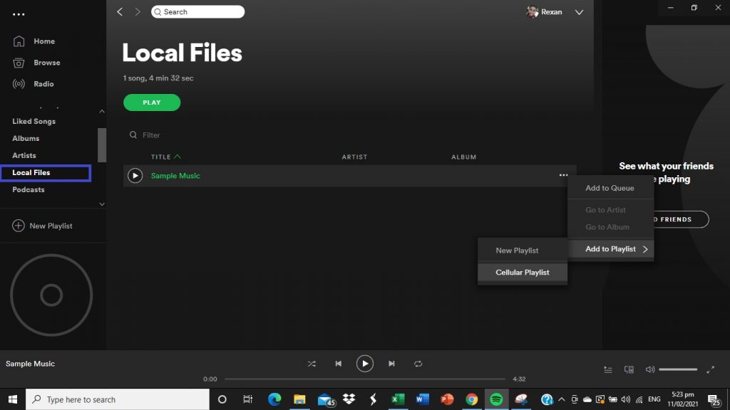 upload music to spotify library