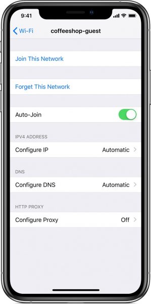 Forgetting a Wi-Fi network on an iPhone can also be done via the Settings menu