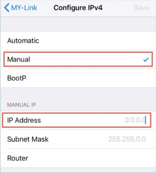 iPhones also have settings for switching from a dynamic IP address to a static version