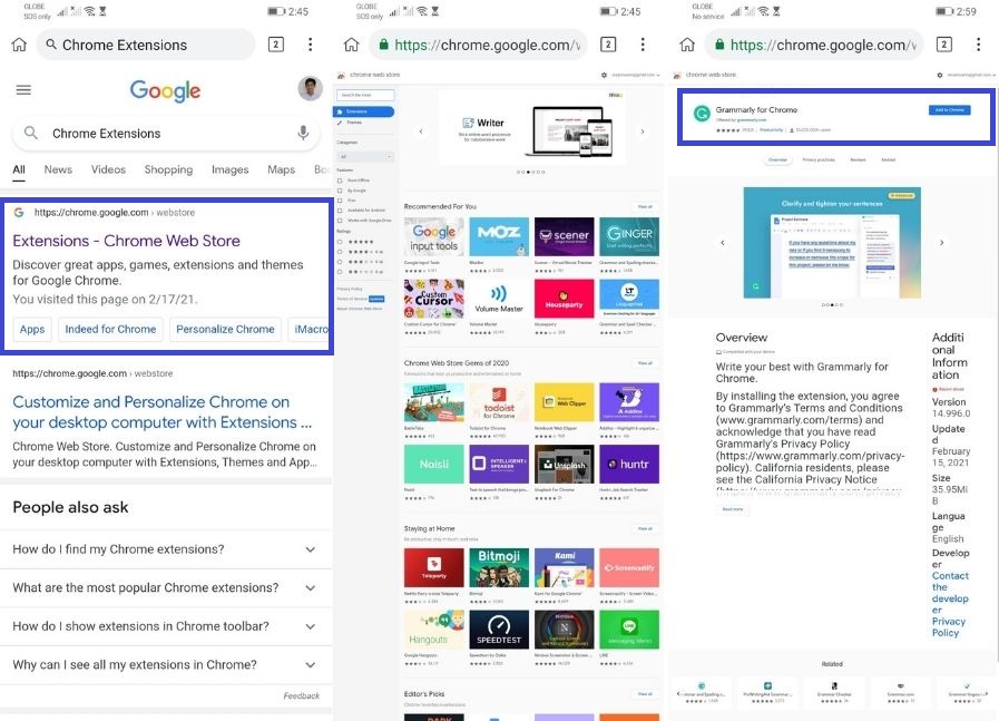 how to add extension in google chrome mobile