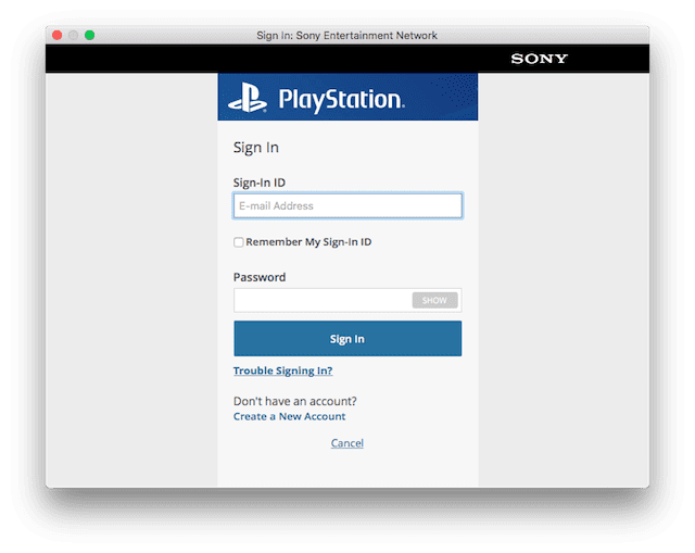 Sign in to your PSN