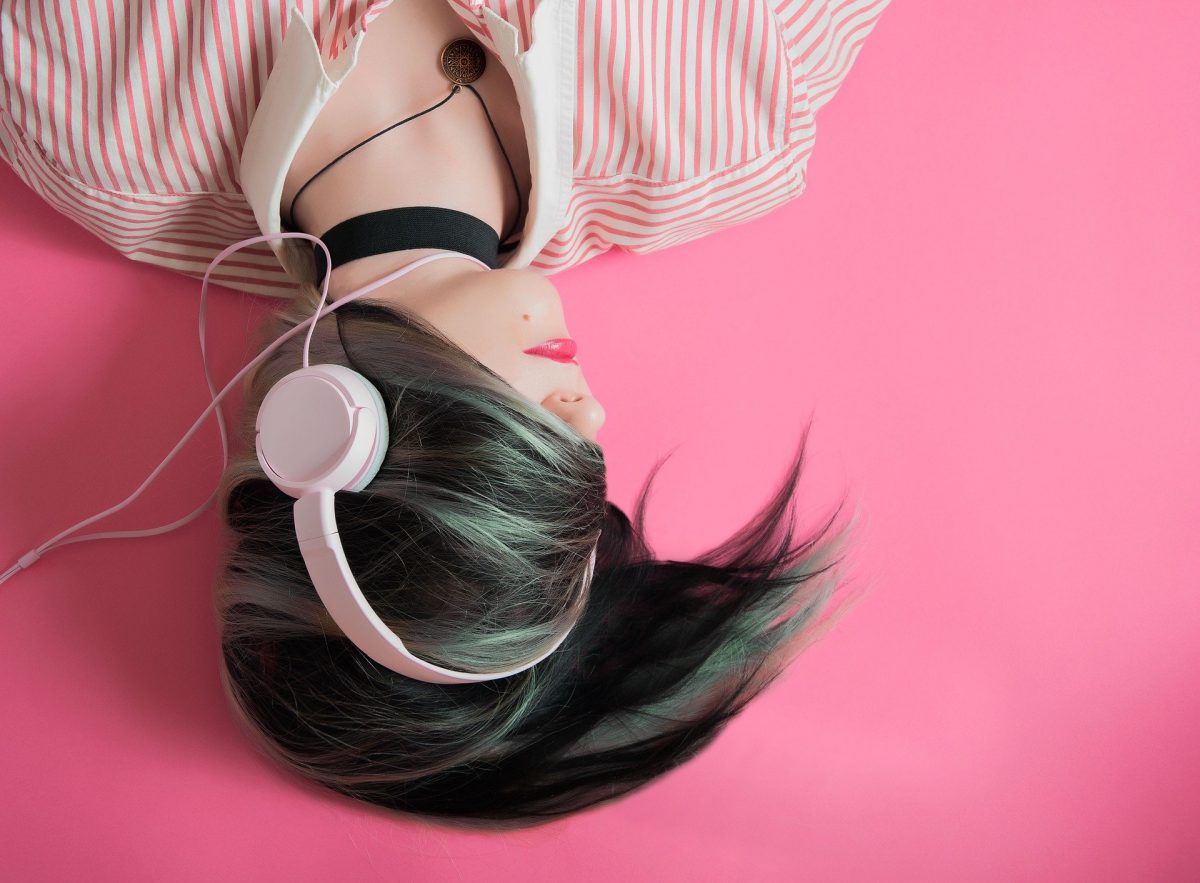 Photo showing listening to music while sleeping