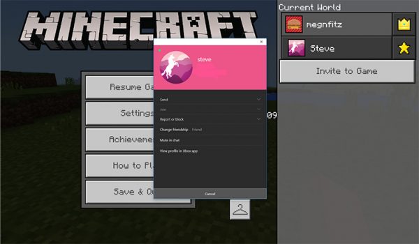You can invite friends for Minecraft crossplay in a few clicks