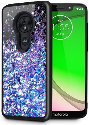 Motorola phone in a glittery case
