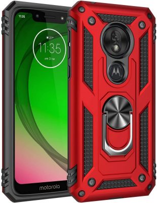 Motorola in red, black phone case