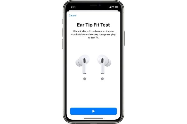 ear tip fit test on iOS