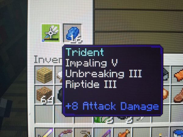 You need the trident and a special stone called Lapiz Lazuli to add enchantments via the enchanting table