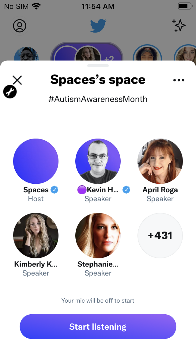 Photo showing an account joining Twitter Space