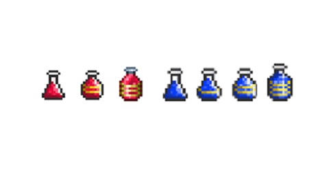 Potions help you recover health and magic