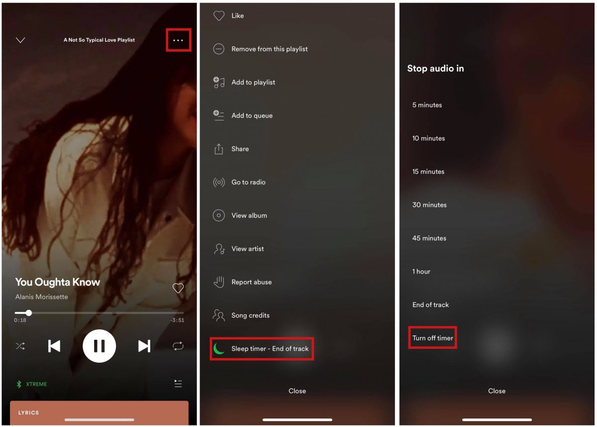 set spotify timer