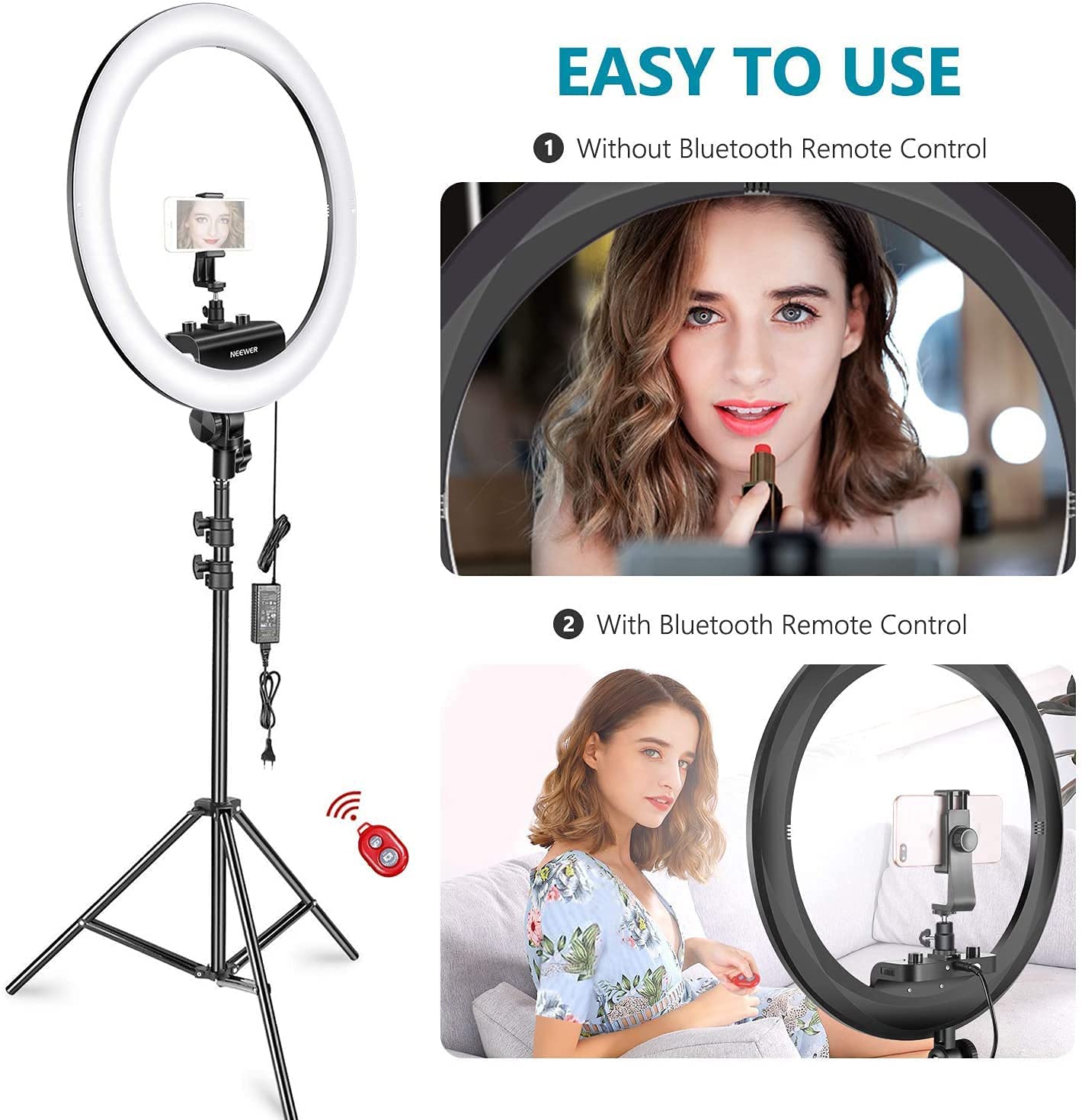 Neewer Ring Light Kit [Upgraded Version-1.8cm Ultra Slim]