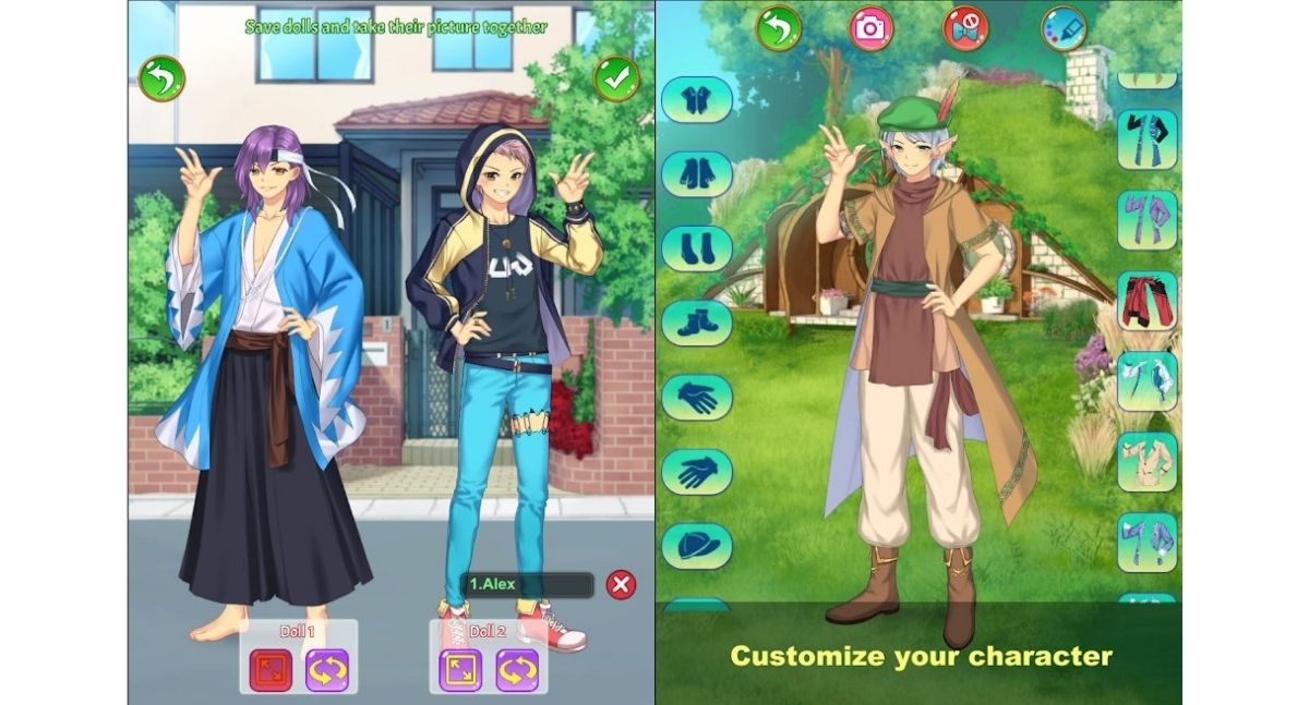dress up game with a male character