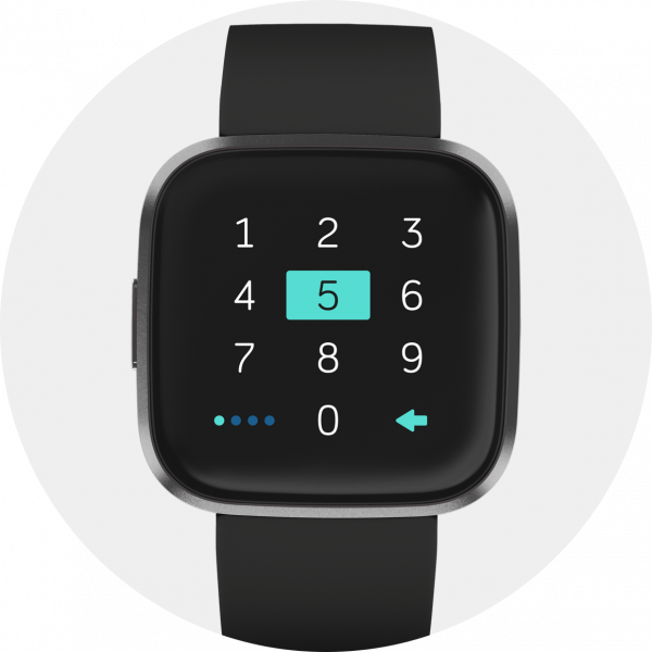 Fitbit Pay security screen on a Versa 2