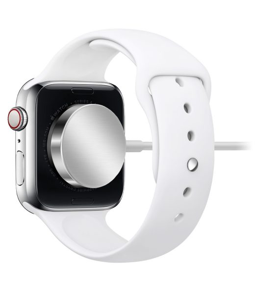 The Apple Watch automatically aligns when placed on a magnetic charger