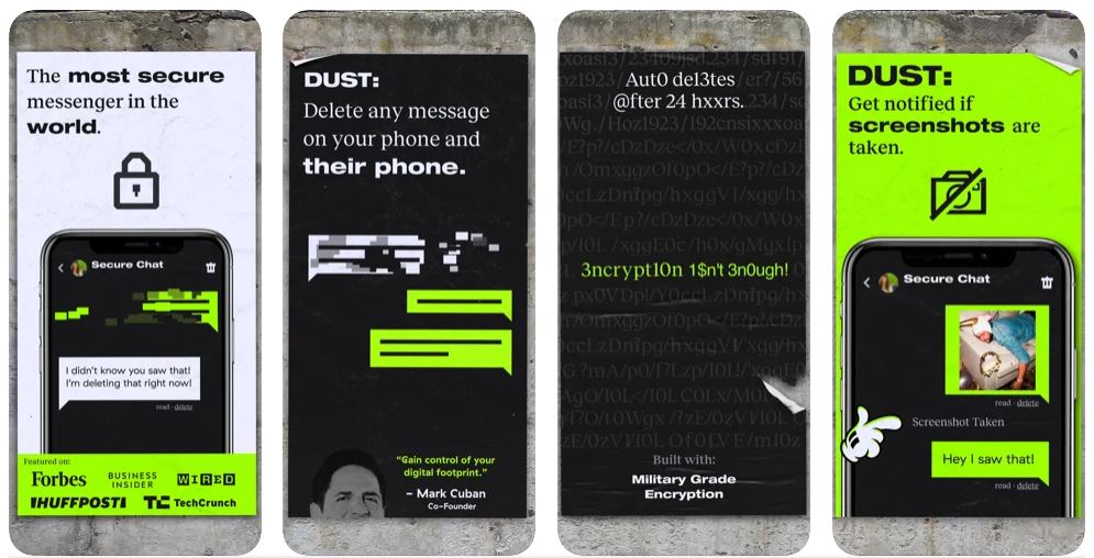 Banner photo of private texting app, Dust