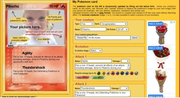 make your own pokemon card unblocked