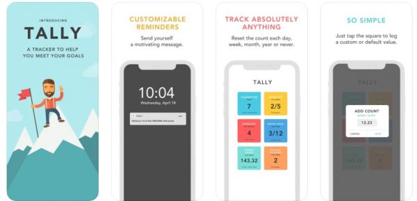 Tally tracks your goals by the numbers