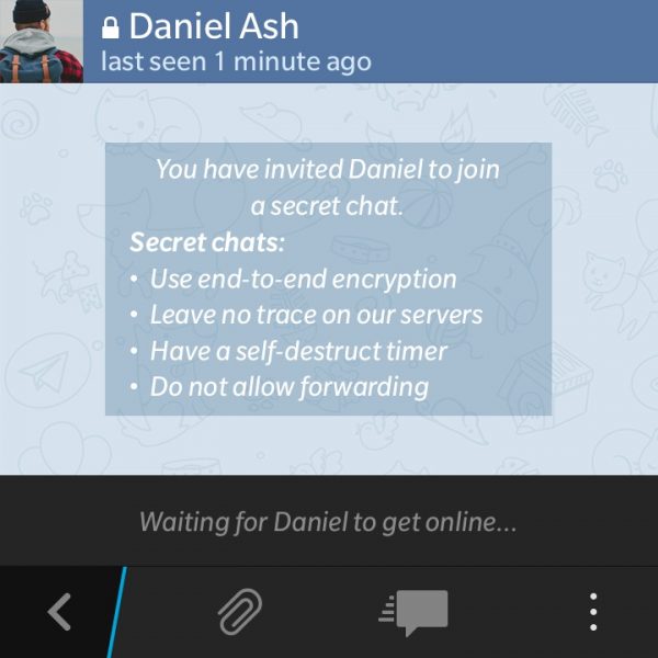 Telegram secret chat can be initiated per contact